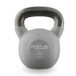 Kettlebell Vinyl - 18 kg - Grijs