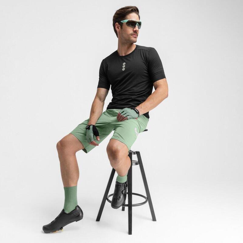 Pantalón corto gravel hombre ciclismo Thyme SIROKO Verde