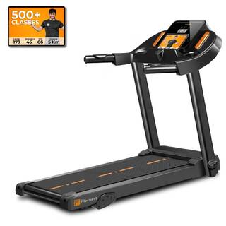Flexnest Flextread EZ (3 HP Peak) Manual Incline Motorized Treadmill with in-Built Bluetooth Speaker, Max Speed 14km/hr - Black