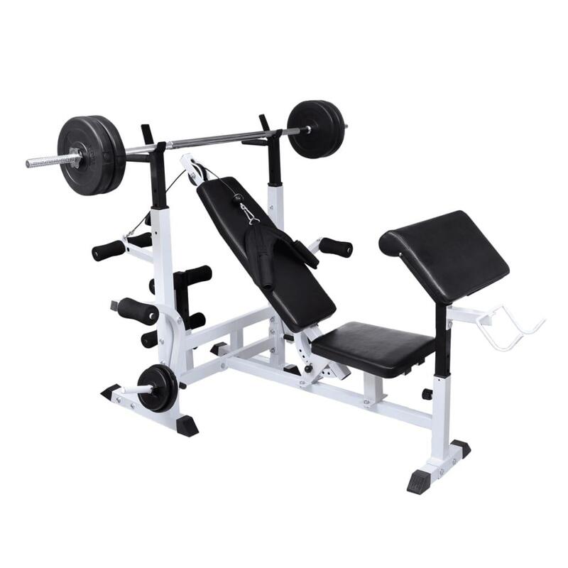 Multifunctionele fitness bench - verstelbaar - bench press / biceps curl / legs