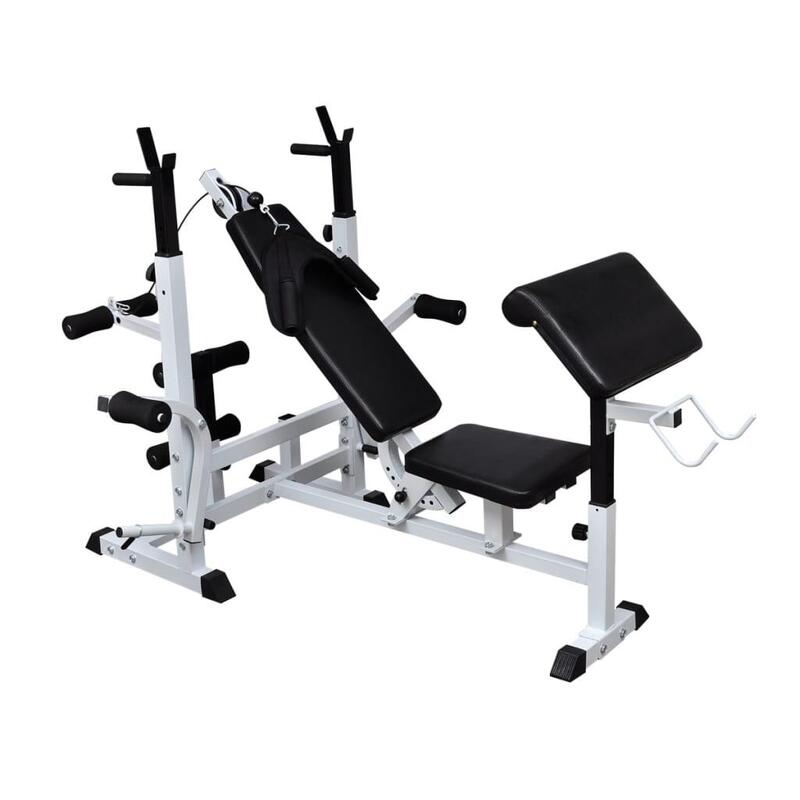 Multifunctionele fitness bench - verstelbaar - bench press / biceps curl / legs