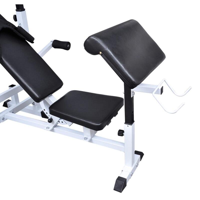 Multifunctionele fitness bench - verstelbaar - bench press / biceps curl / legs