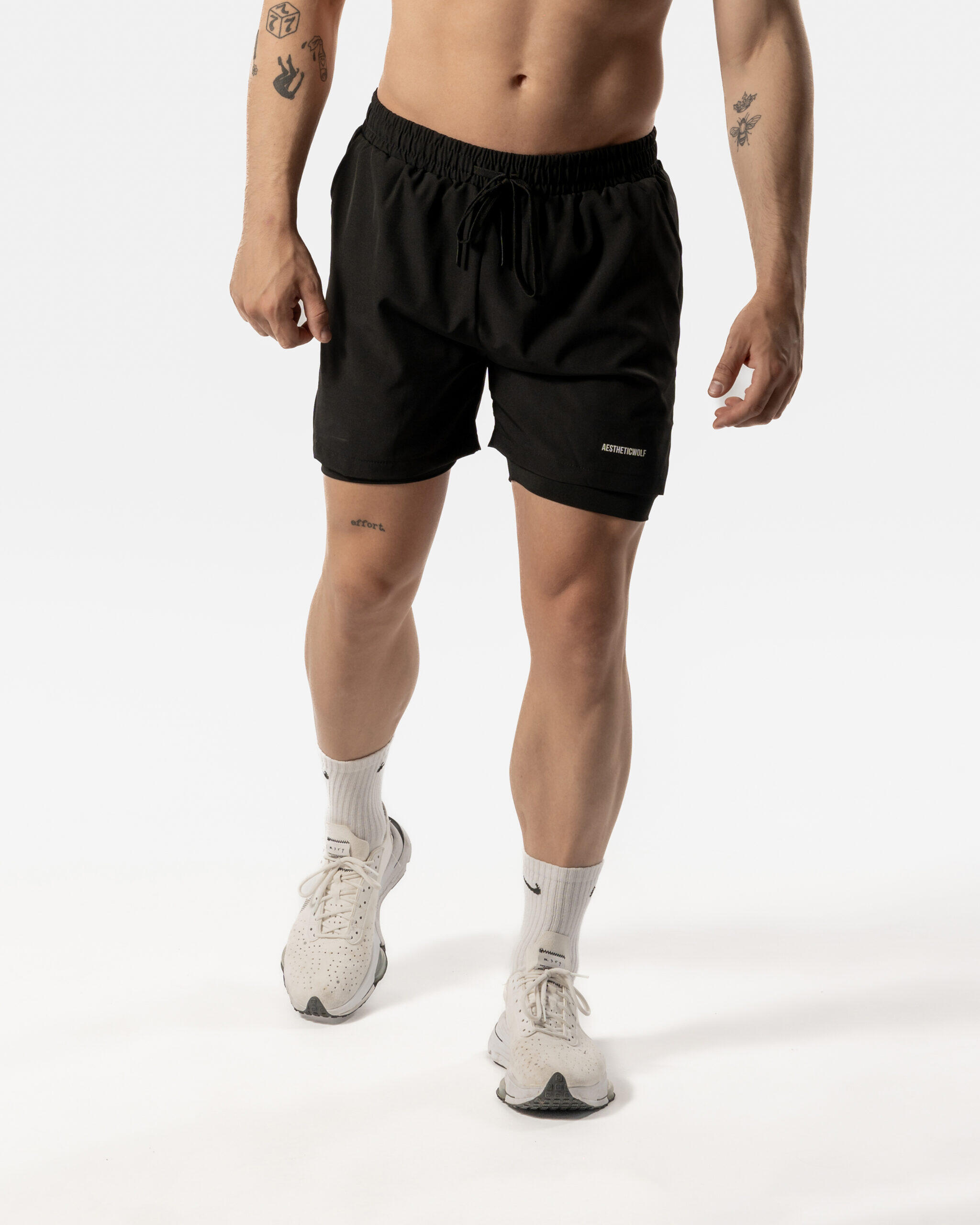 AESTHETIC WOLF Heren 2 In 1 Short Fitness Cardio of Hardlopen - Zwart