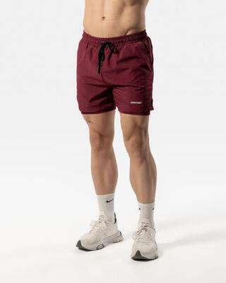 2-in-1-Shorts für Männer - Fitness Cardio oder Running - Dunkelrot/Schwarz