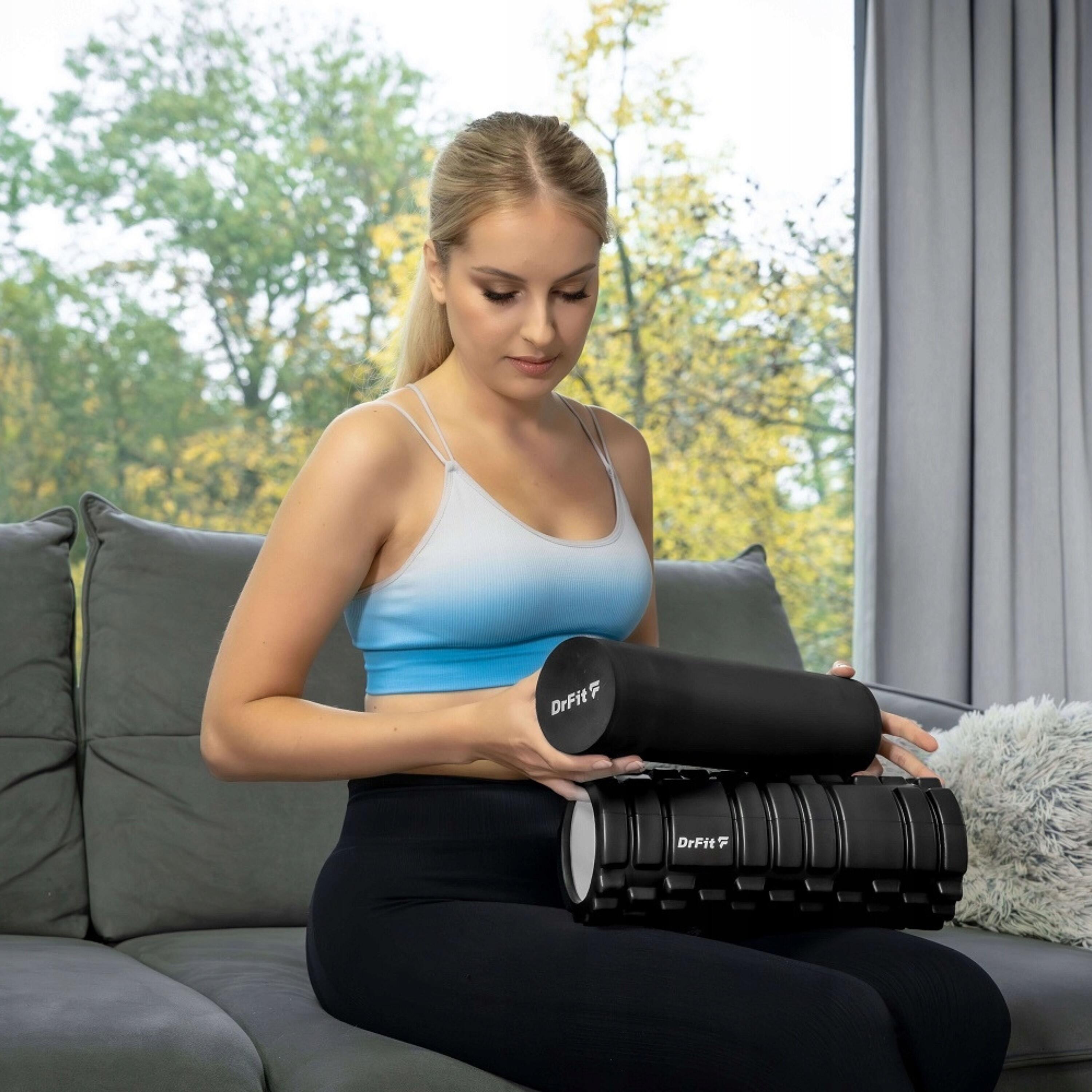 Roller wałek do masażu ciała rehabilitacji masażer z wypustkami i gładki DrFit 7/7