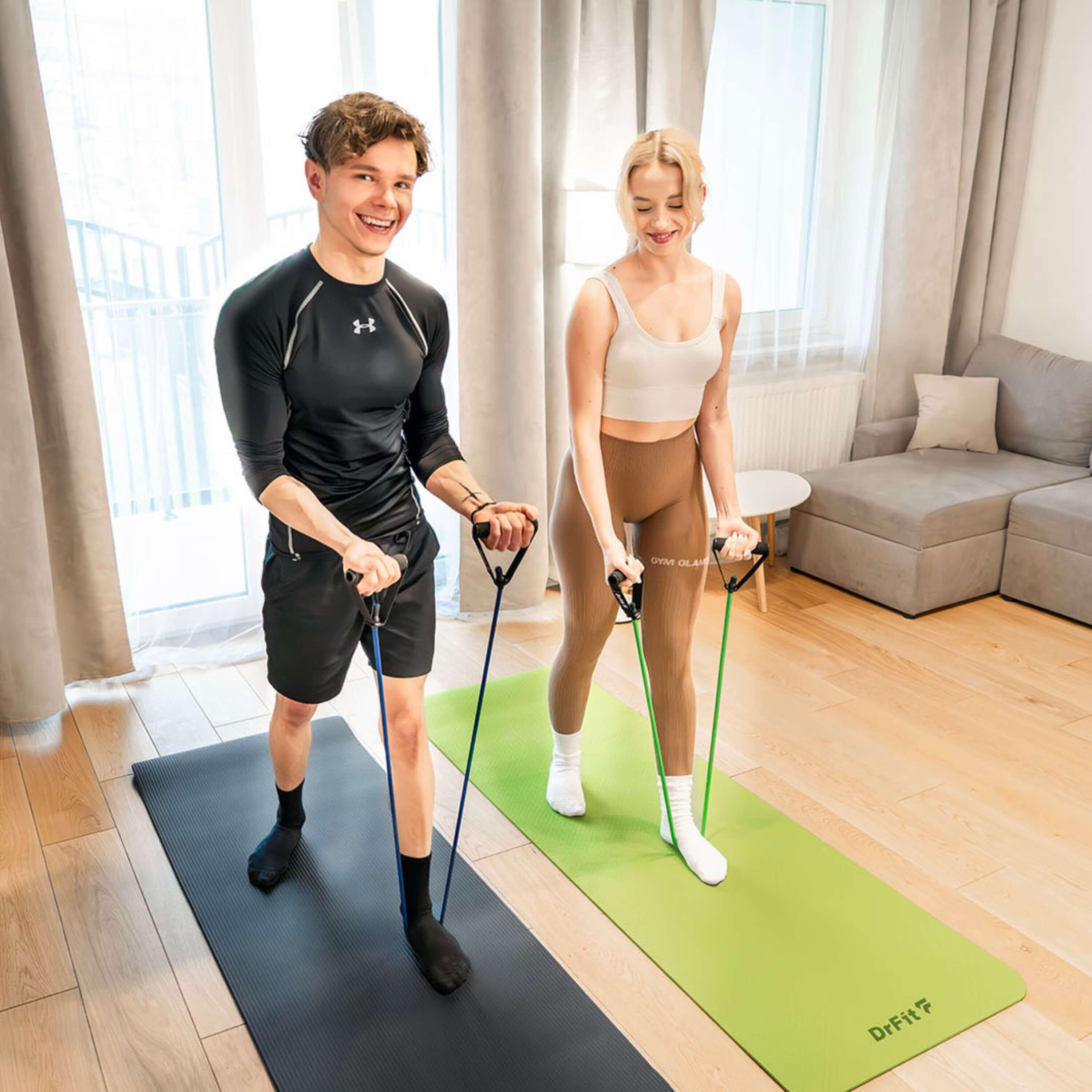 Guma oporowa do ćwiczeń z uchwytami guma treningowa fitness na siłownię DrFit 5/5