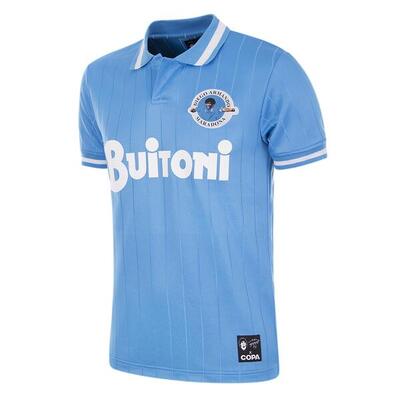 Retro voetbalshirt - heren - maradona x copa napoli 1986-87 - blauw