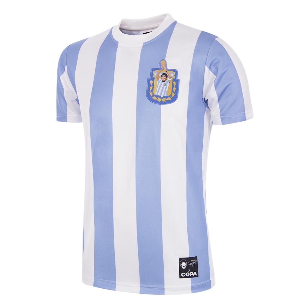 COPA FOOTBALL Retro Voetbalshirt - Heren - Maradona X COPA Argentina 1986 - Wit - Blauw