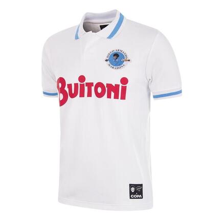 Retro Voetbalshirt - Heren - Maradona X COPA Napoli 1986/87 Uitshirt - Wit