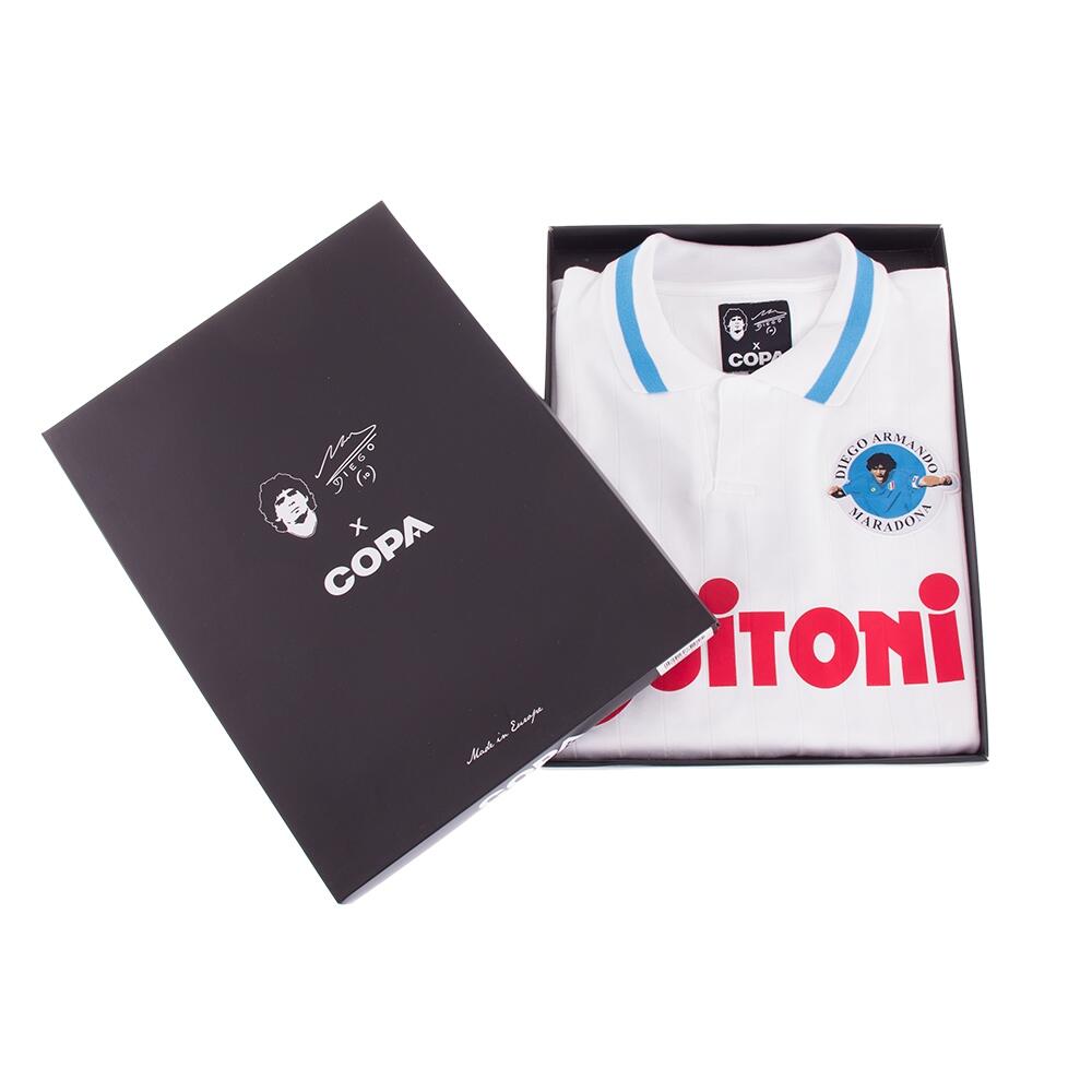 Retro Voetbalshirt Heren Maradona X COPA Napoli 1986-87