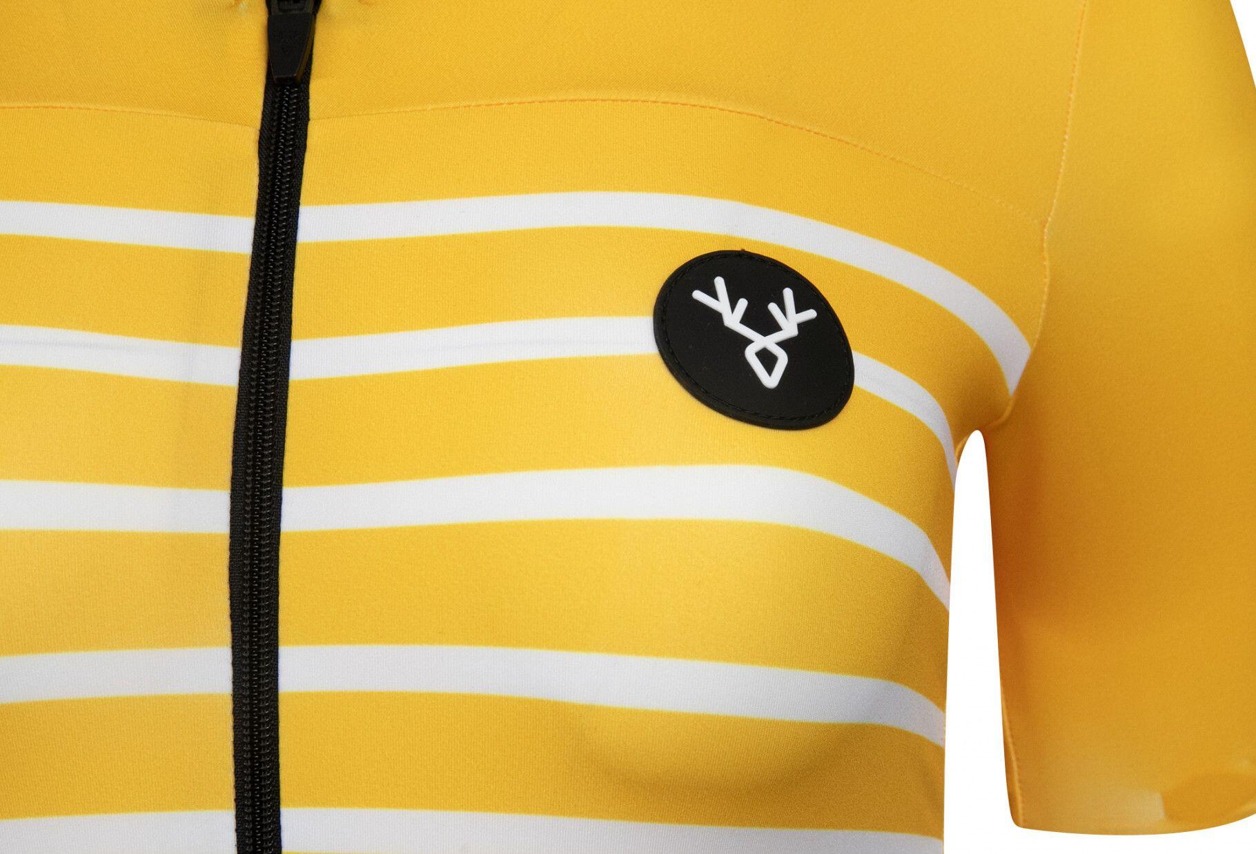 Maillot LeBram Ventoux de manga corta para mujer, corte ajustado amarillo 5/7