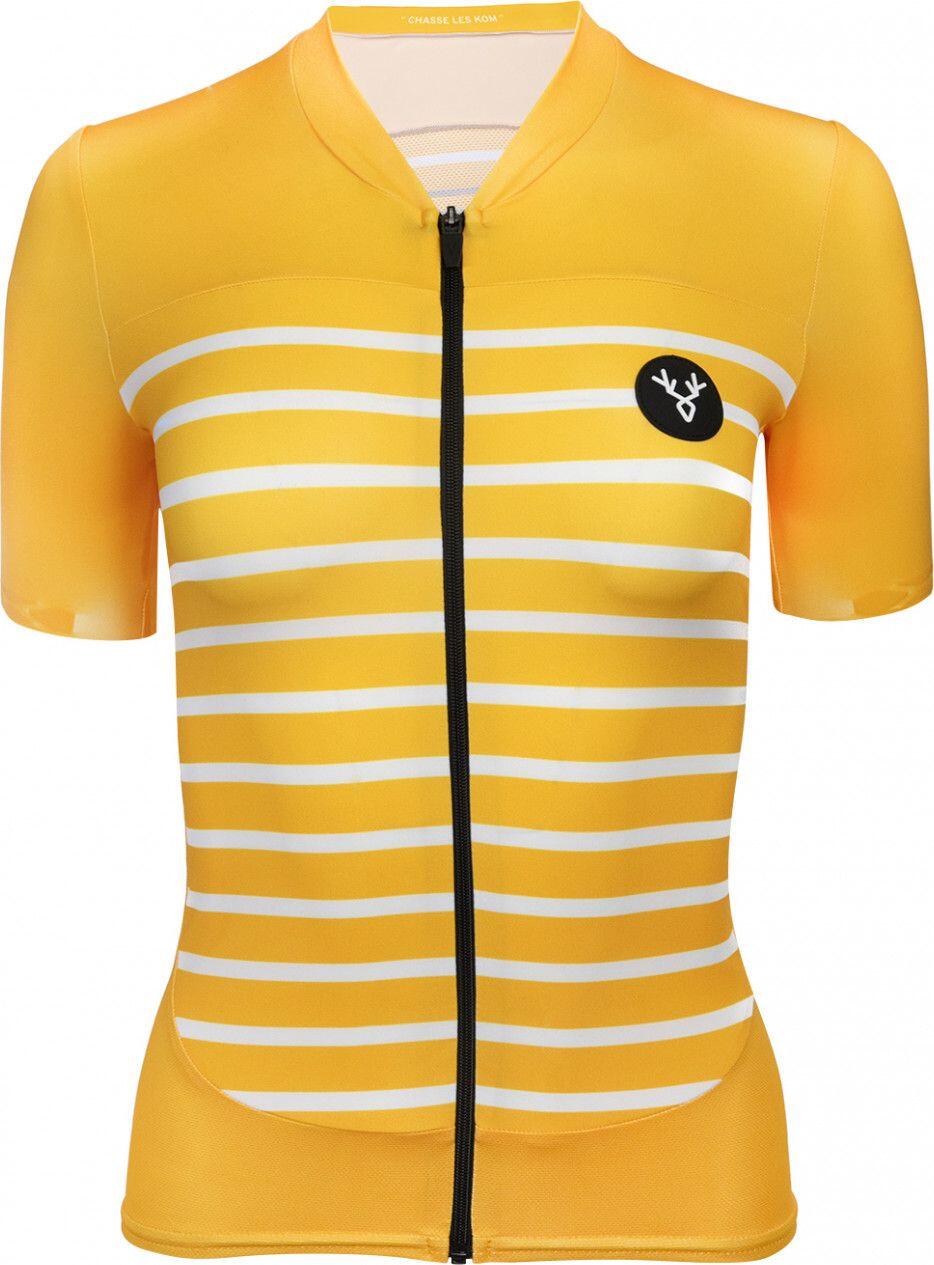 Maillot LeBram Ventoux de manga corta para mujer, corte ajustado amarillo 3/7