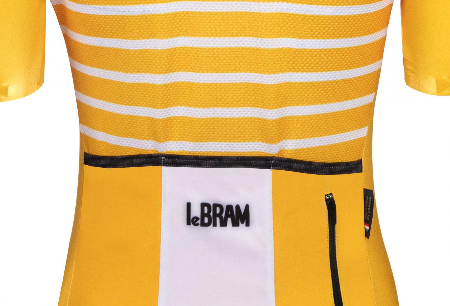 Maillot LeBram Ventoux de manga corta para mujer, corte ajustado amarillo 6/7