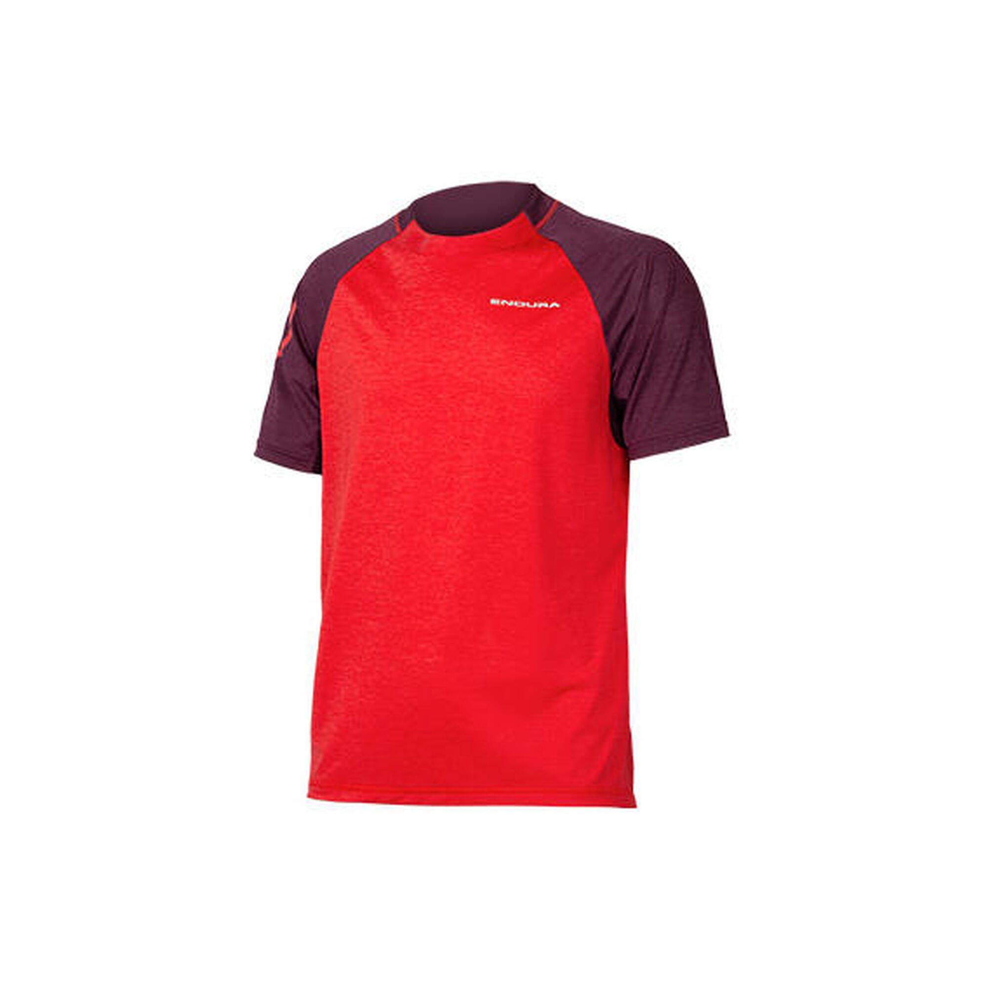 Maillot Manches Courtes Endura SingleTrack Grenade Rouge / Violet