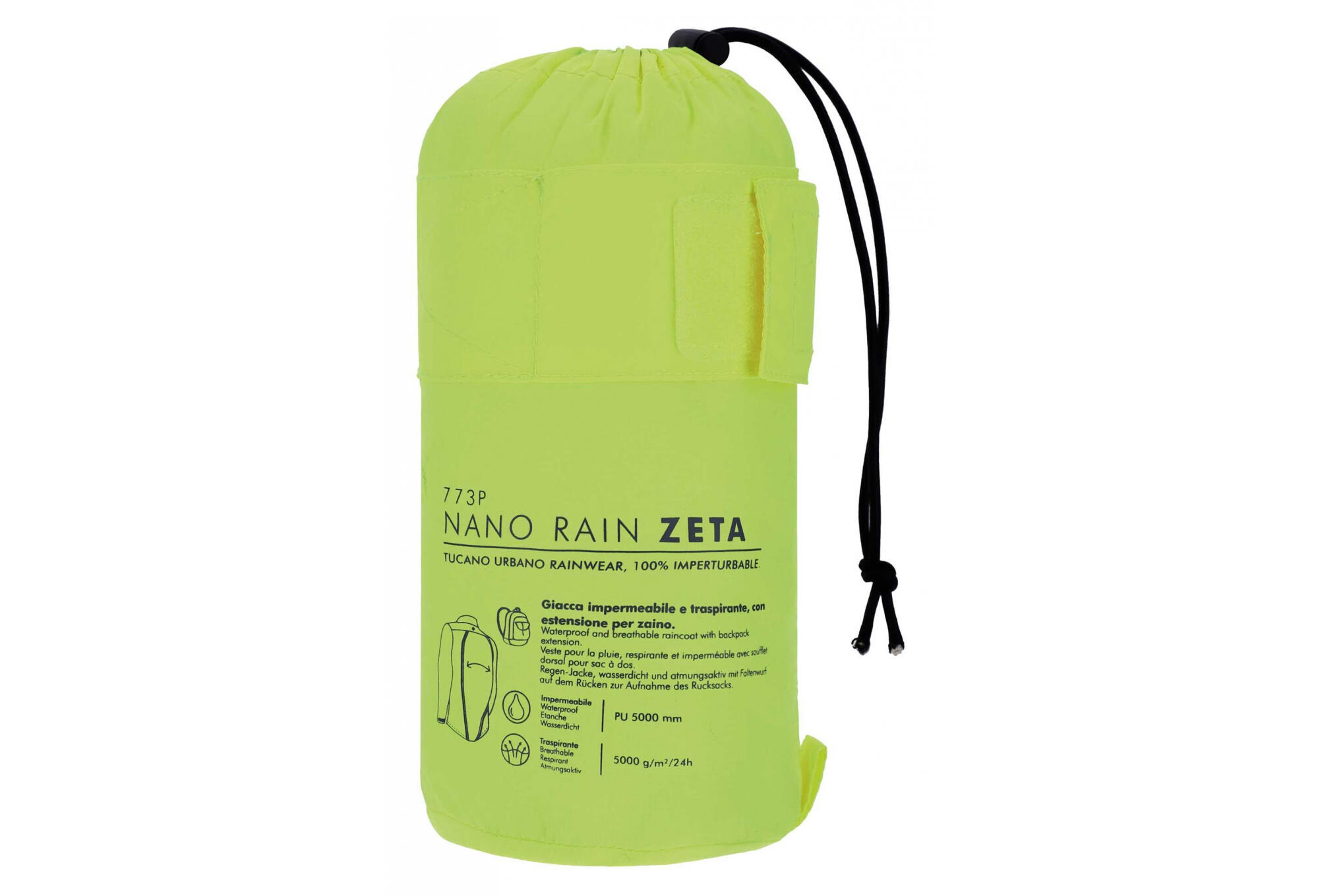 Veste imperméable Tucano Urbano Nano Rain Zeta Jaune Fluo 6/7