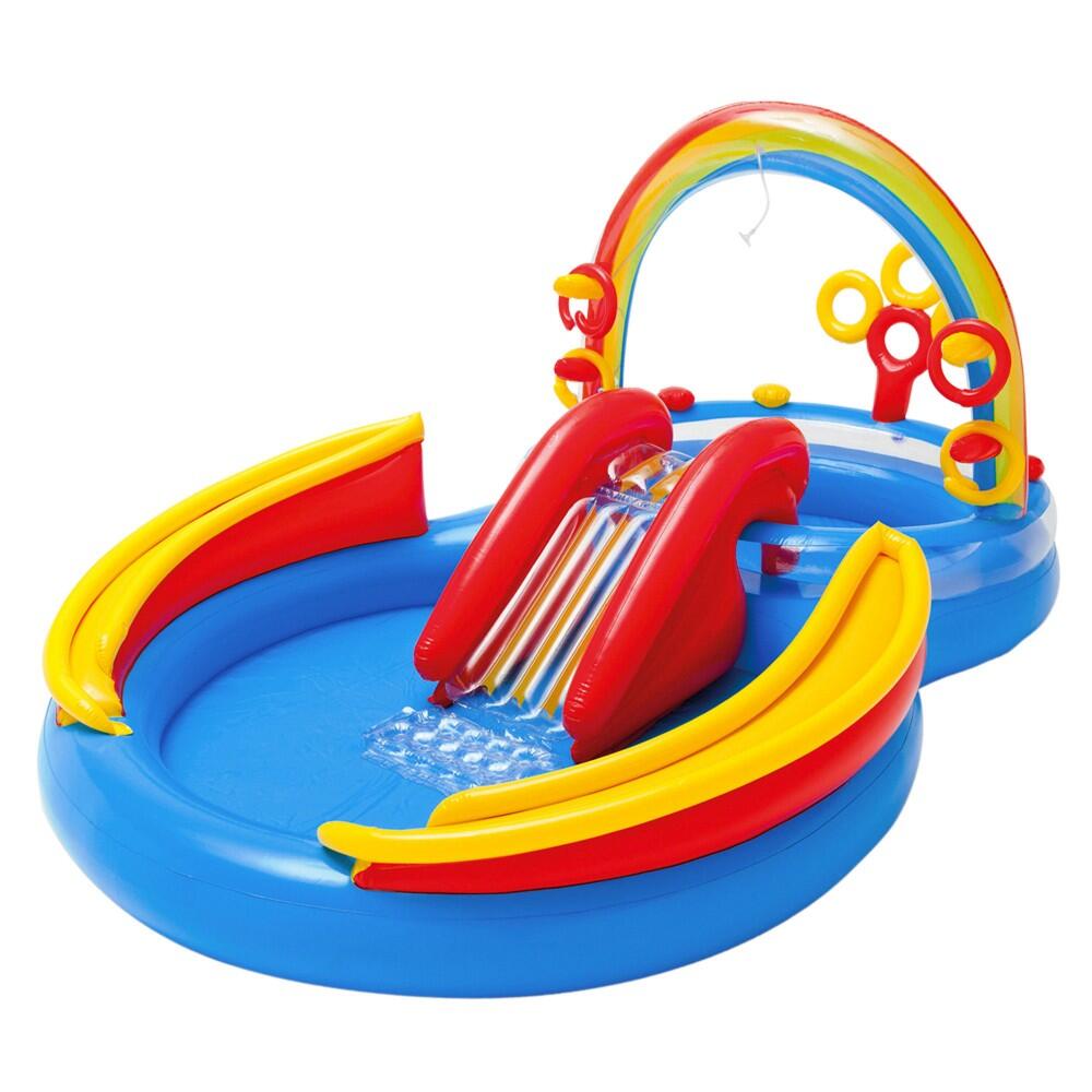 Piscina para crianças insuflável INTEX arco-íris 297x193x135 cm - 428 l