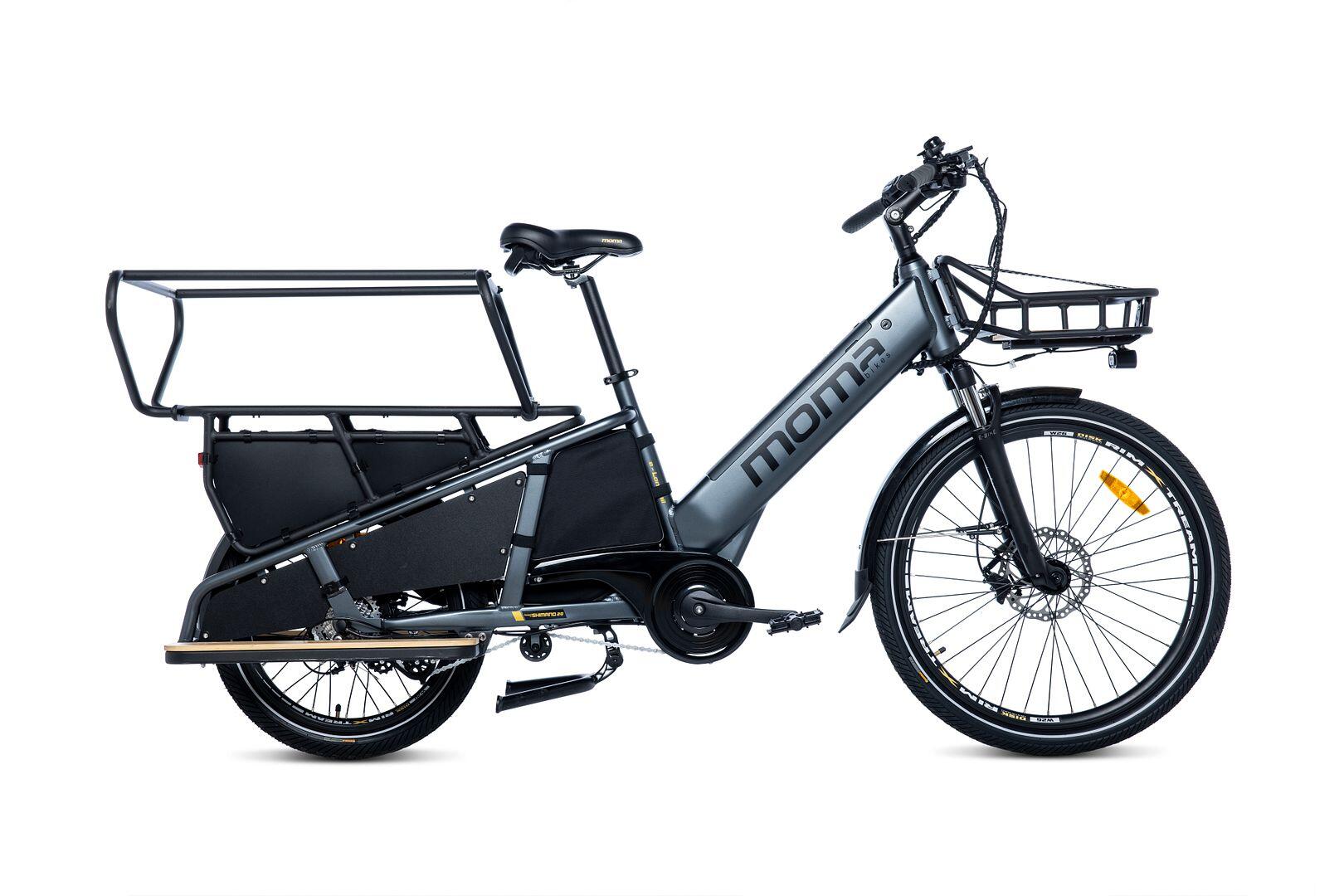 MOMA BIKES Bicicleta de carga cargobike eléctrica longtail, Autonomía hasta 90 km