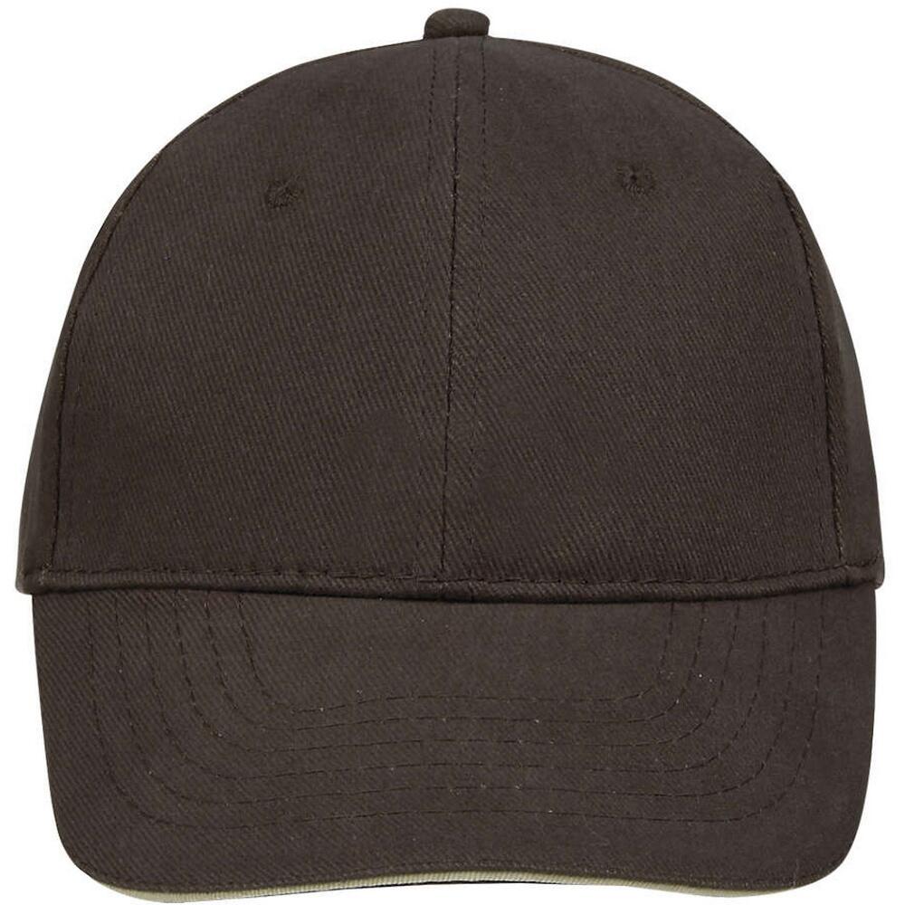 Unisex Buffalo 6 Panel Baseball Cap (Chocolate/Beige) 4/5
