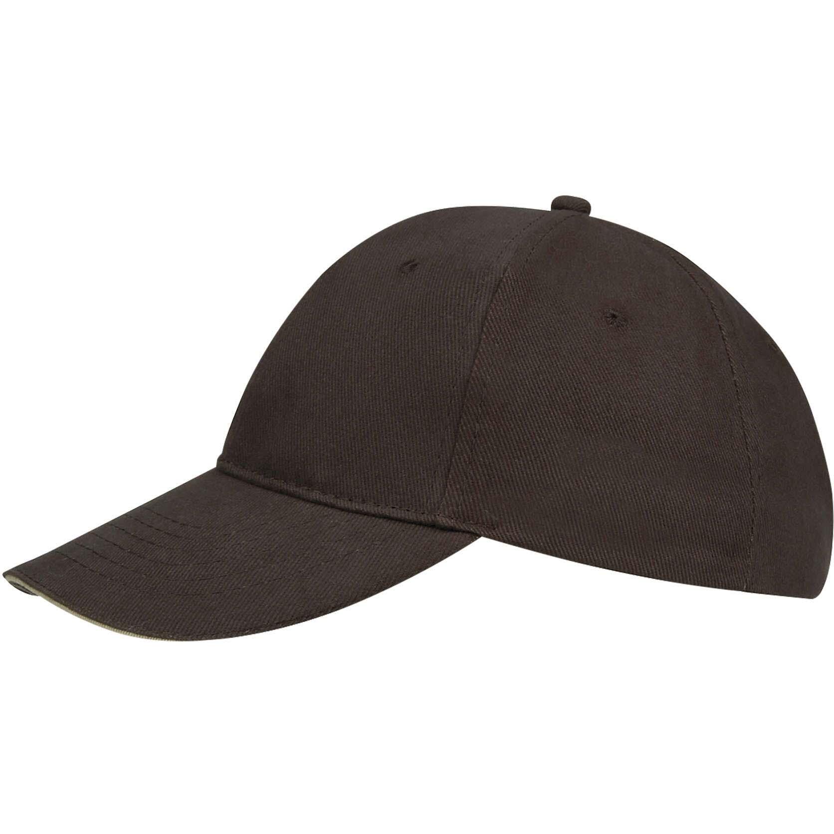 Unisex Buffalo 6 Panel Baseball Cap (Chocolate/Beige) 3/5