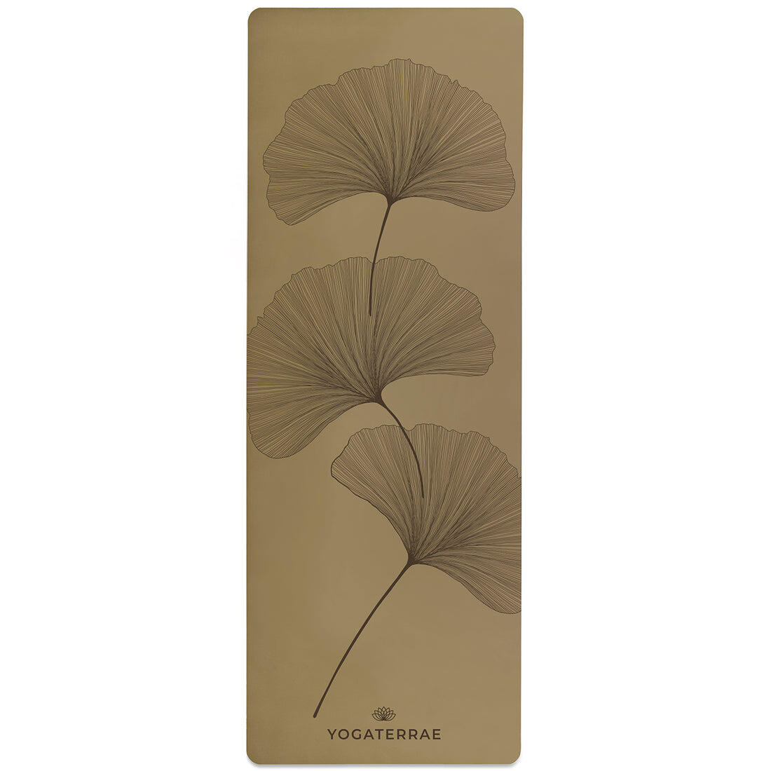 TAPIS YOGA ANTIDÉRAPANT NATUREL Bronze Olive PU-Caoutchouc Ginkgo Yin Yang Deep 3/5