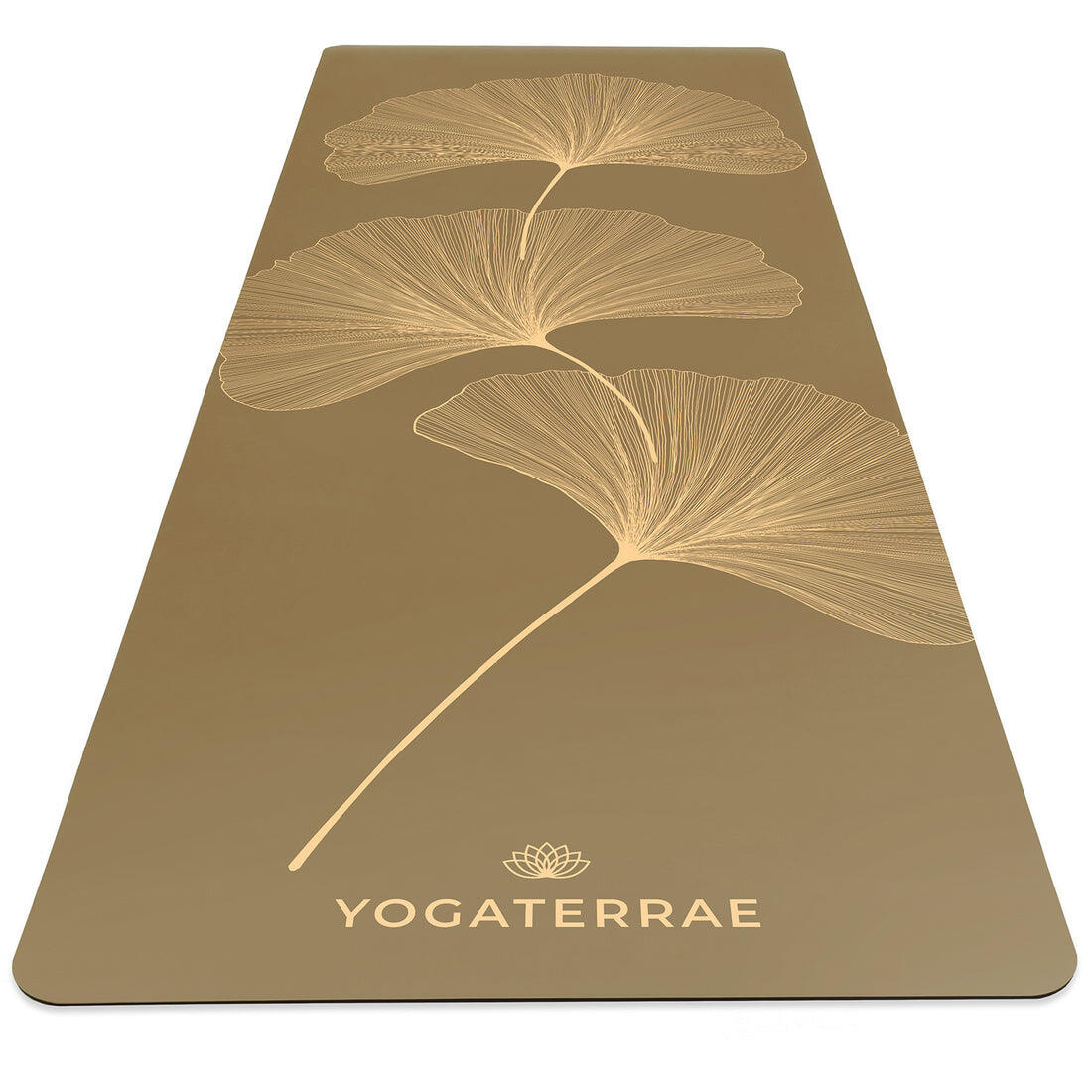 Yogaterrae - Tapis Yoga Antidérapant Naturel Bronze Olive Pu-caoutchouc Ginkgo Yin Yang Light - Tapis De Yoga - Marron|vert - 183 Cm - Decathlon