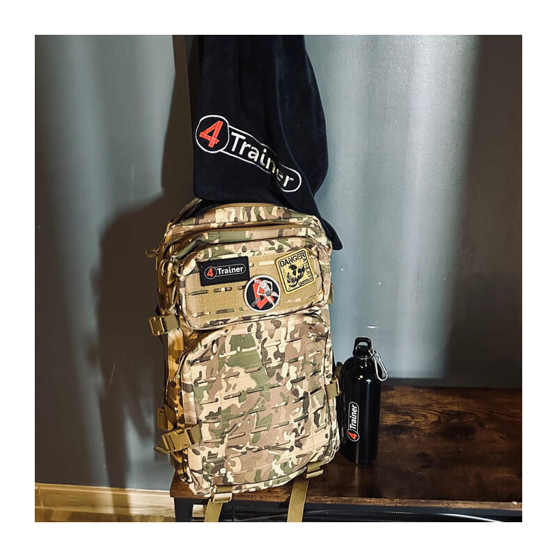 GOURDE ALU 0,75L - Bouchon à vis et mousqueton - 4TRAINER
