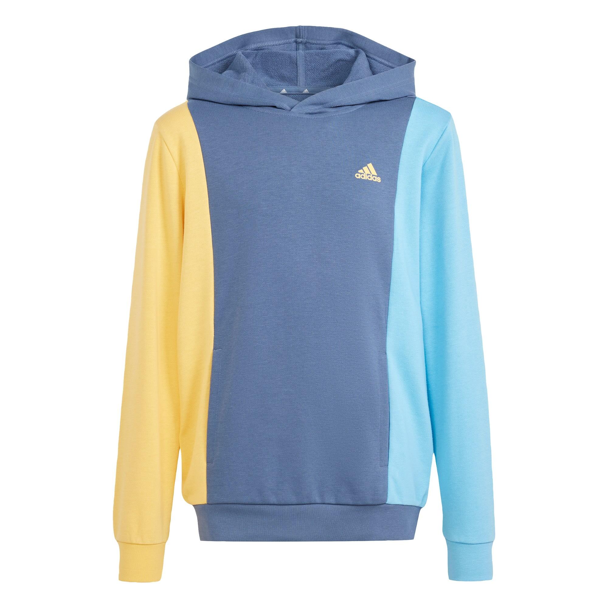 Adidas - Sweat-shirt À Capuche Essentials Colorblock Enfants - Survêtement De Sudation - Bleu|jaune - 10 À 12 Ans - Decathlon