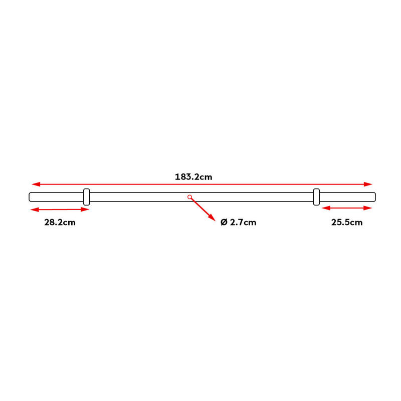 Barre musculation "Barbell" Ø 50mm + 2 stop disques