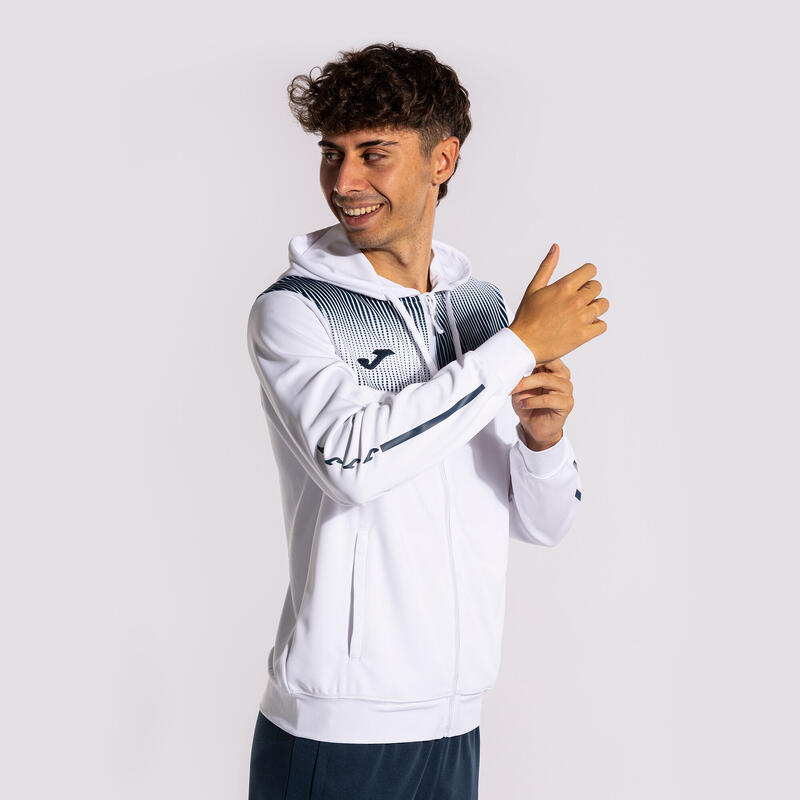 Chaqueta Con Capucha Fútbol Hombre Joma Eco Supernova Blanco