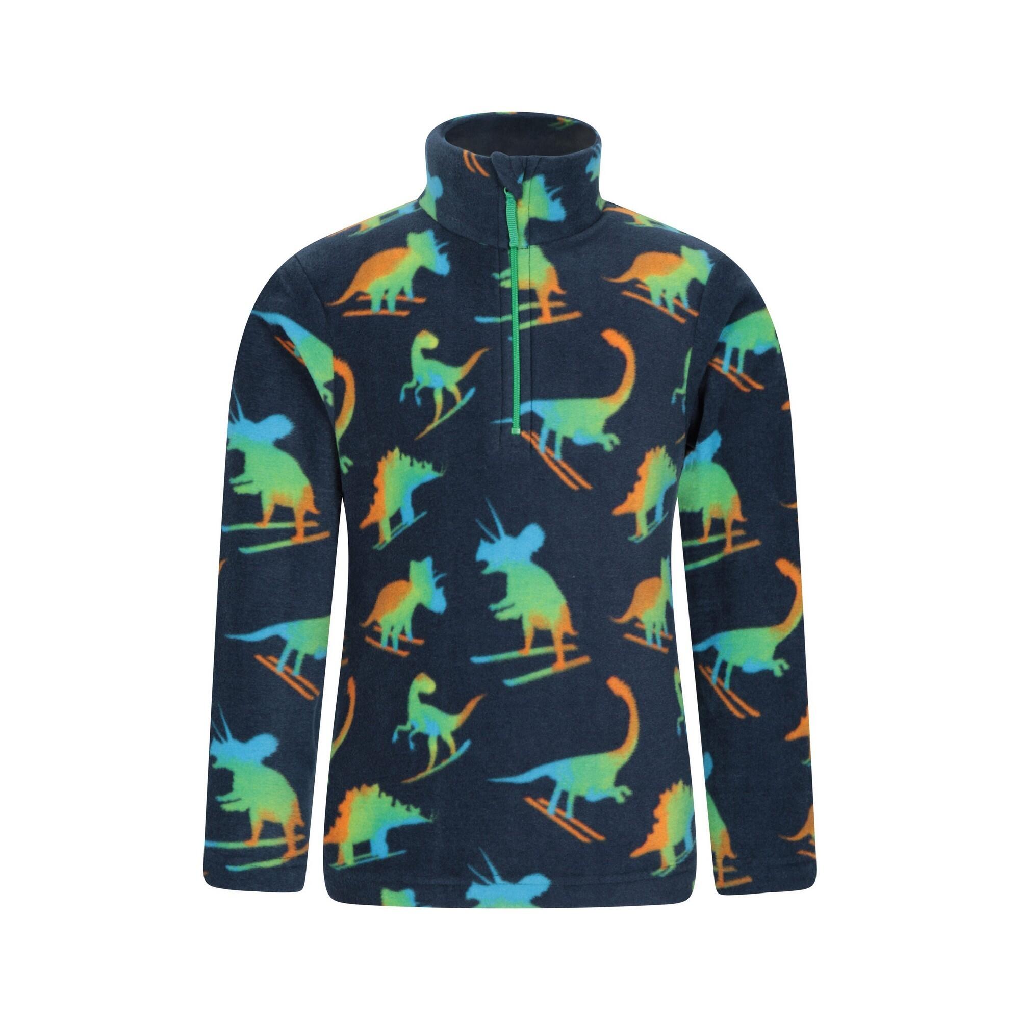 Mountain Warehouse Childrens/Kids Pursuit Dinosaur Skeleton Half Zip Fleece Top