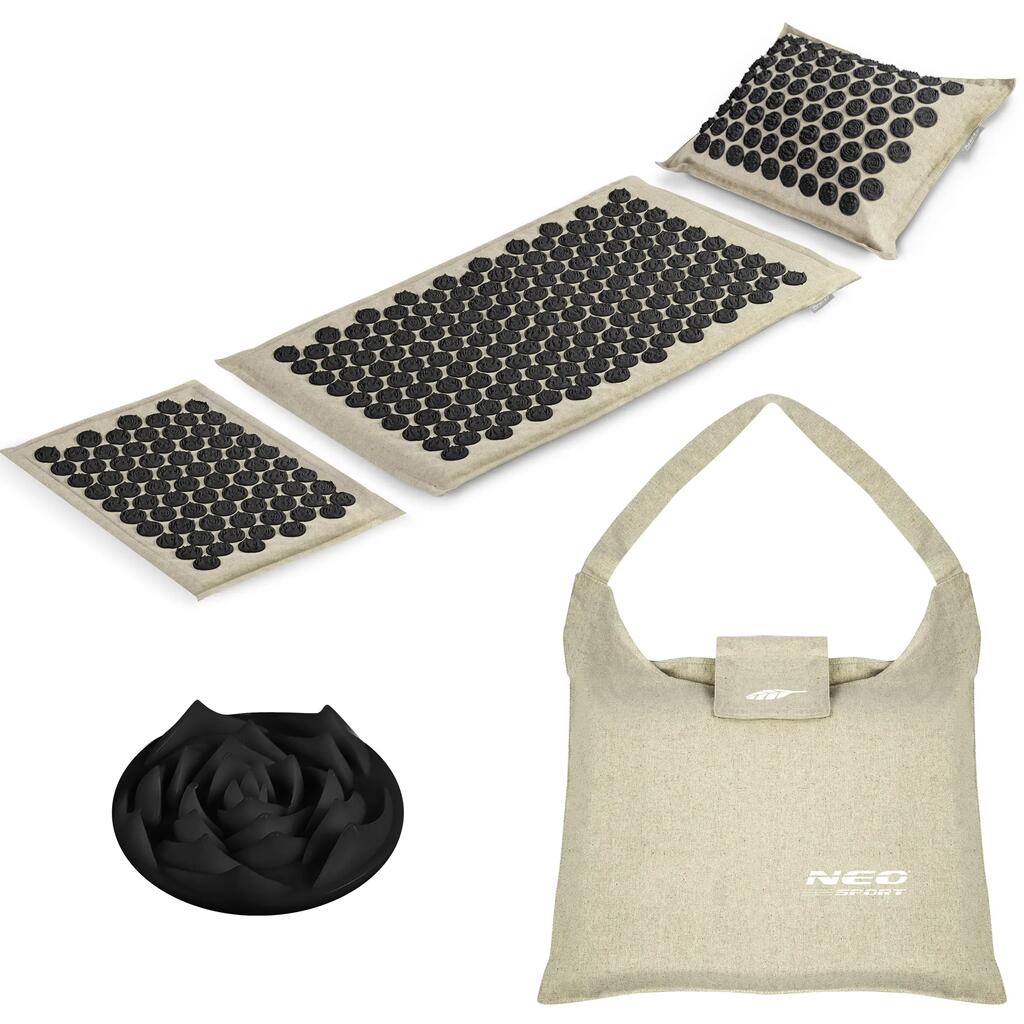 Neo-Sport NS-902 spiked acupressure mat, gray and black
