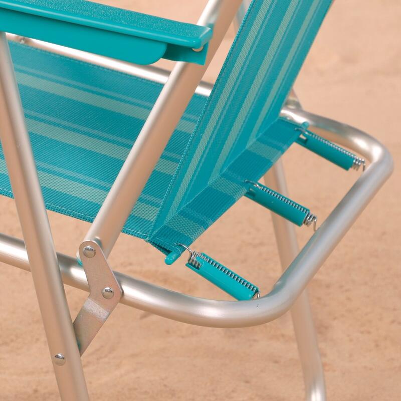 Chaise pliante haute avec poignée, bleu turquoise - Aktive Beach