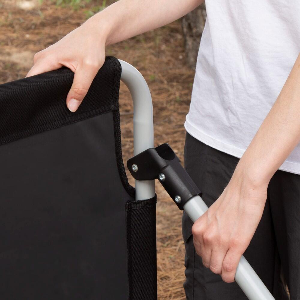 Lit de camping pliant noir avec capuchons roulants Aktive 3/7