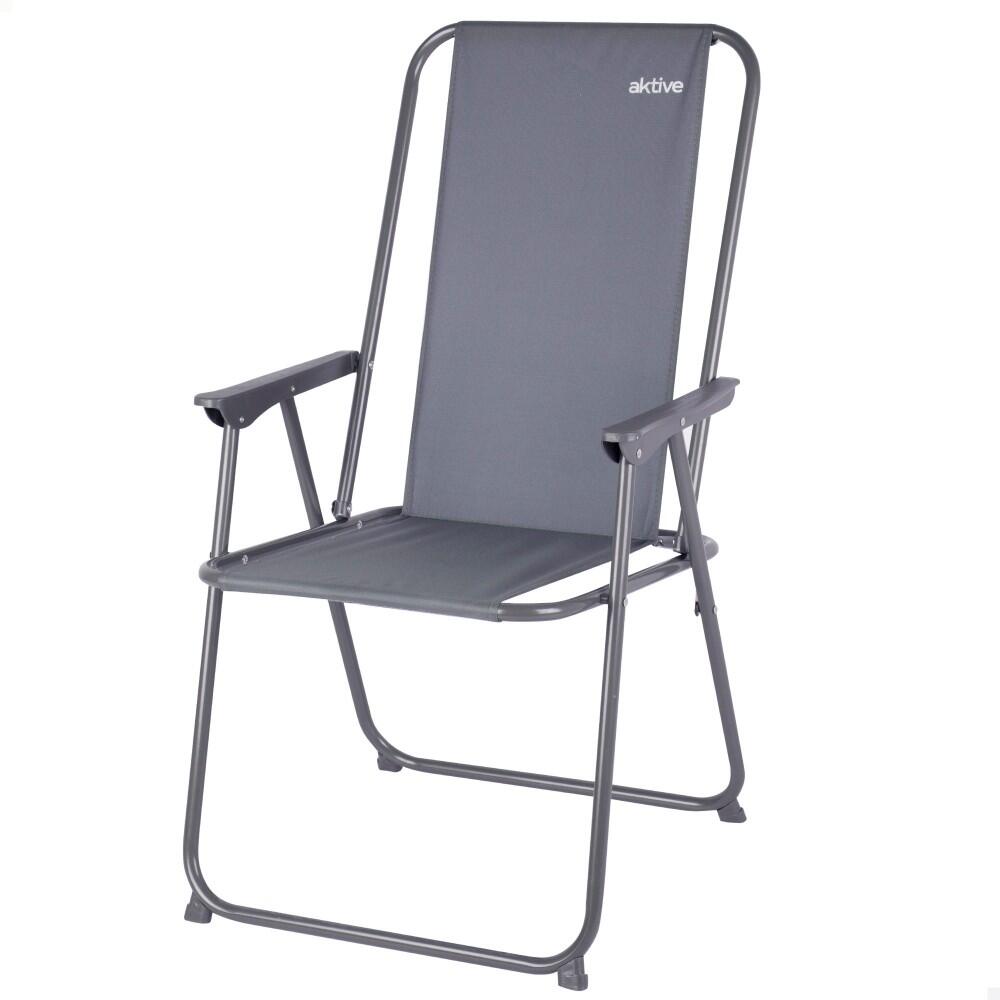 AKTIVE Aktive Silla plegable camping antivuelco gris