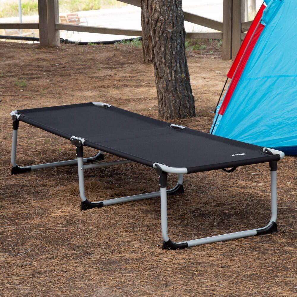 Lit de camping pliant noir avec capuchons roulants Aktive 7/7