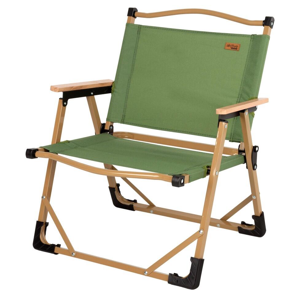 Aktive - Chaise Basse Pliante Glamping Vert Acier Aktive - Siège Pliant - Vert - Taille Unique - Decathlon