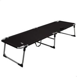 Lit de camping pliant noir avec capuchons roulants Aktive