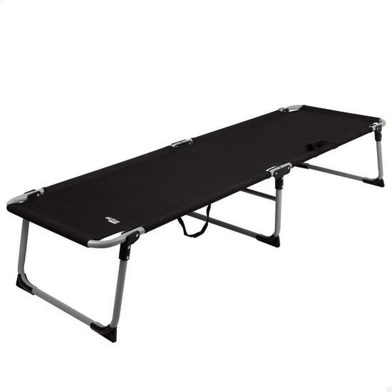 Lit de camping pliant noir avec capuchons roulants Aktive