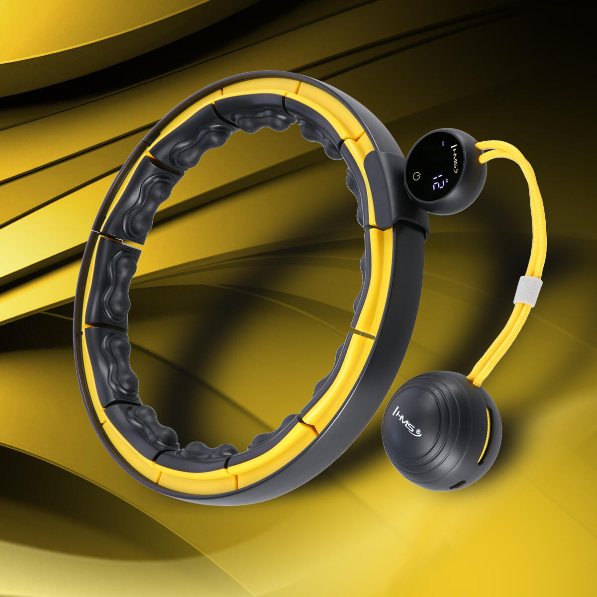 One Fitness Hula Hoop - Czarny/Żółty 6/7