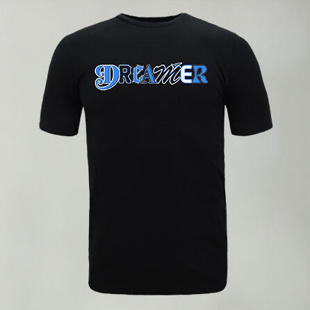T-shirt aus Baumwolle DREAMER schwarz azurblau 5/6