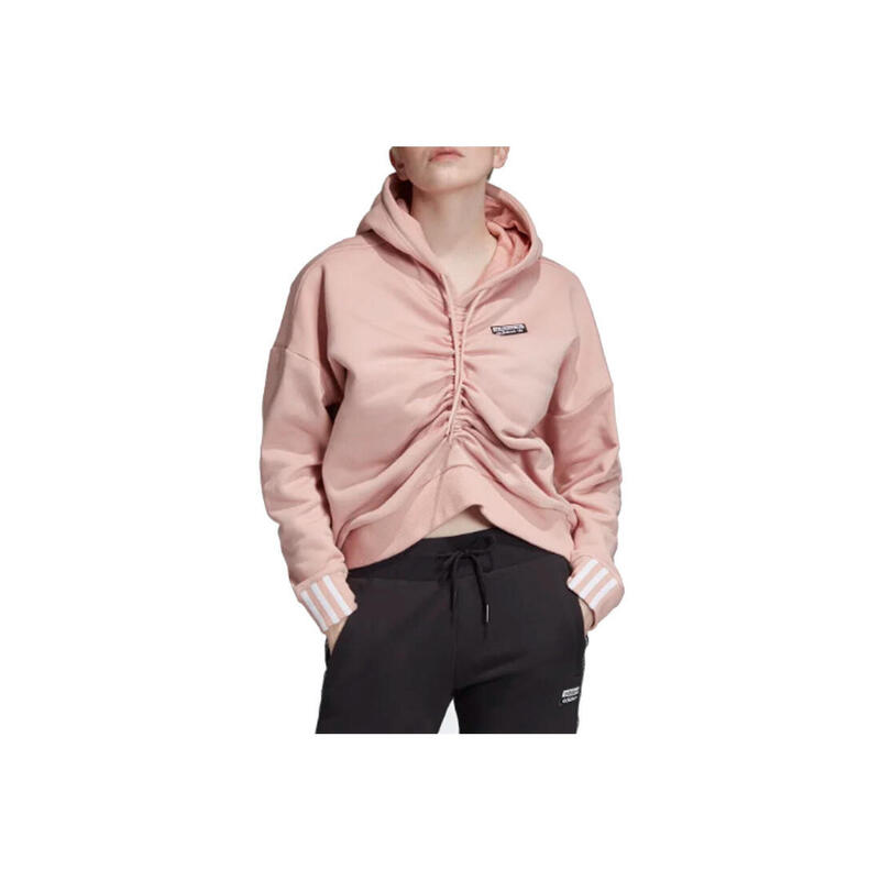 Női kapucnis pulóver, adidas Ruched Hoodie, rózsaszín