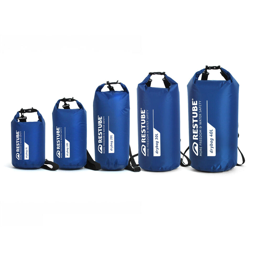 Wodoodporna torba RESTUBE Drybag 20 l z paskiem na ramię, niebieska
