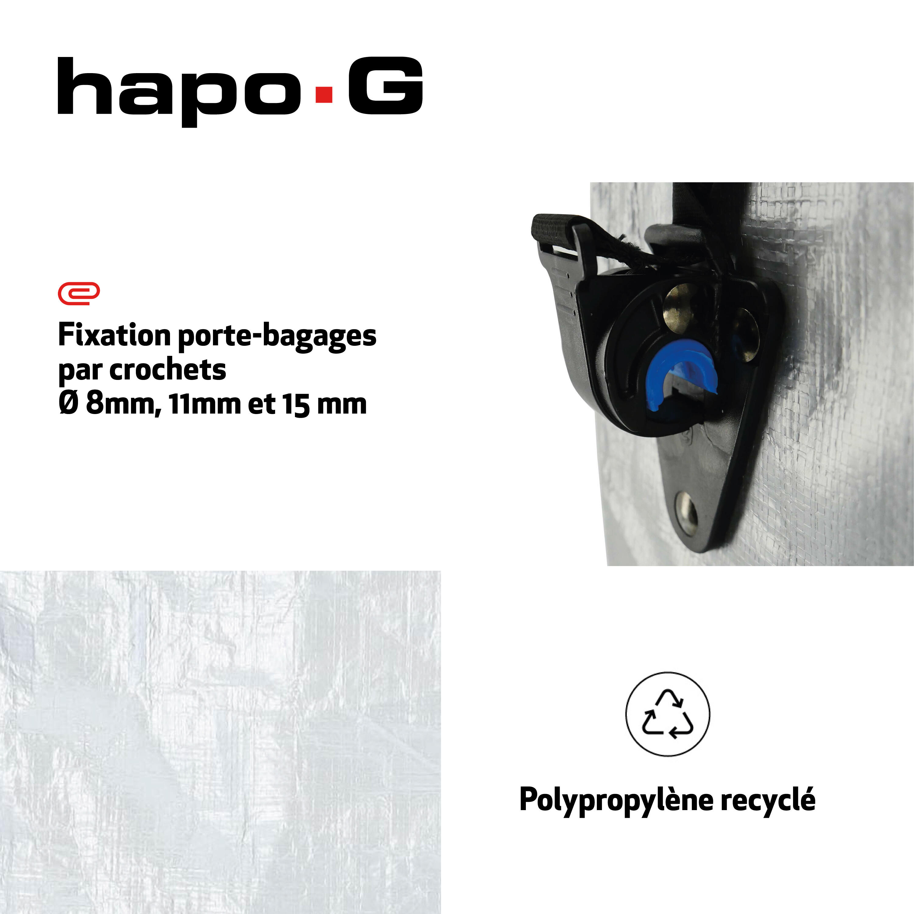 Sacoche arrière Hapo-G - fixation porte-bagages - matière recyclée 3/5