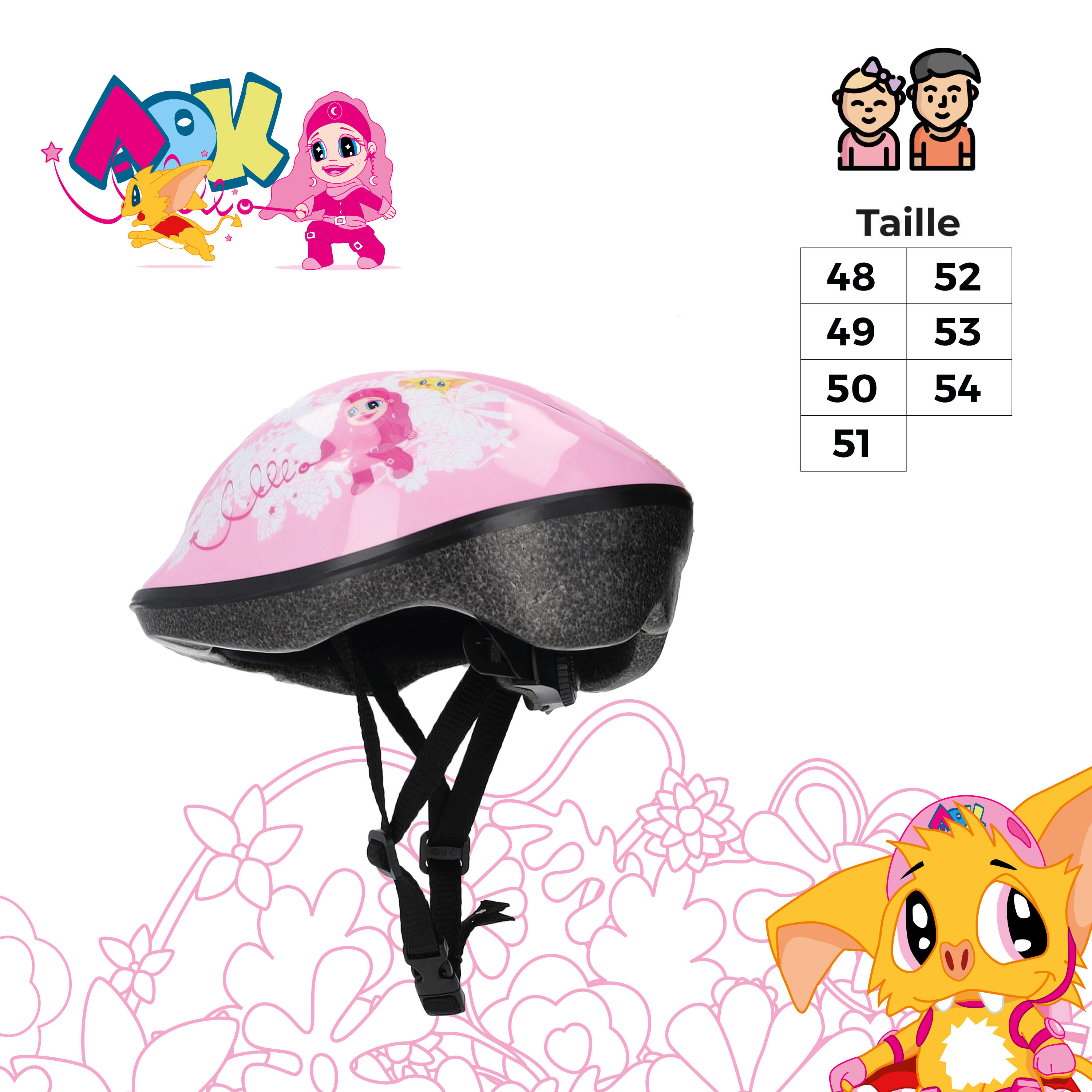 Fahrradhelm Mädchen Aok 48-54 cm 2/5