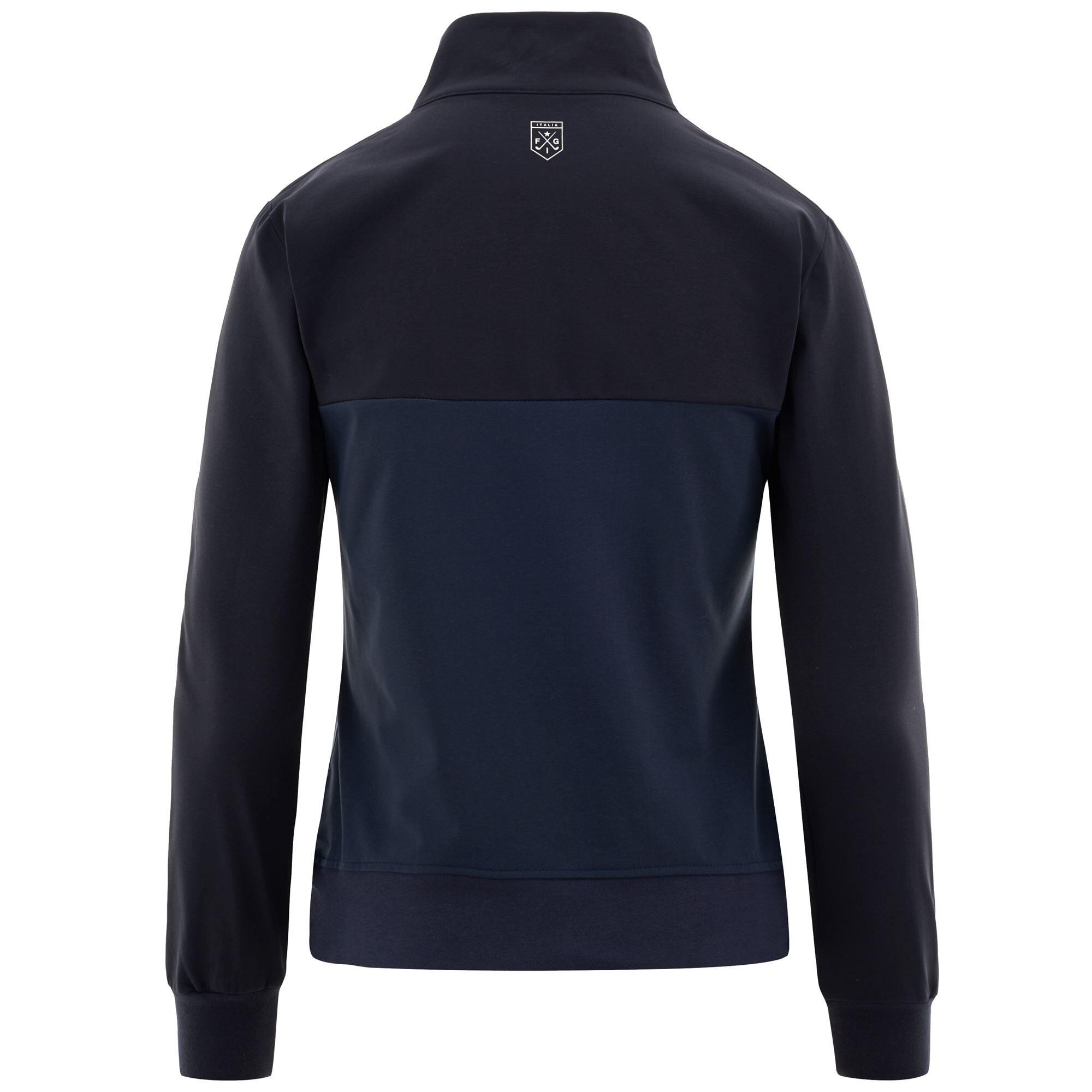 Felpa da donna in poliestere blu da golf 3/5