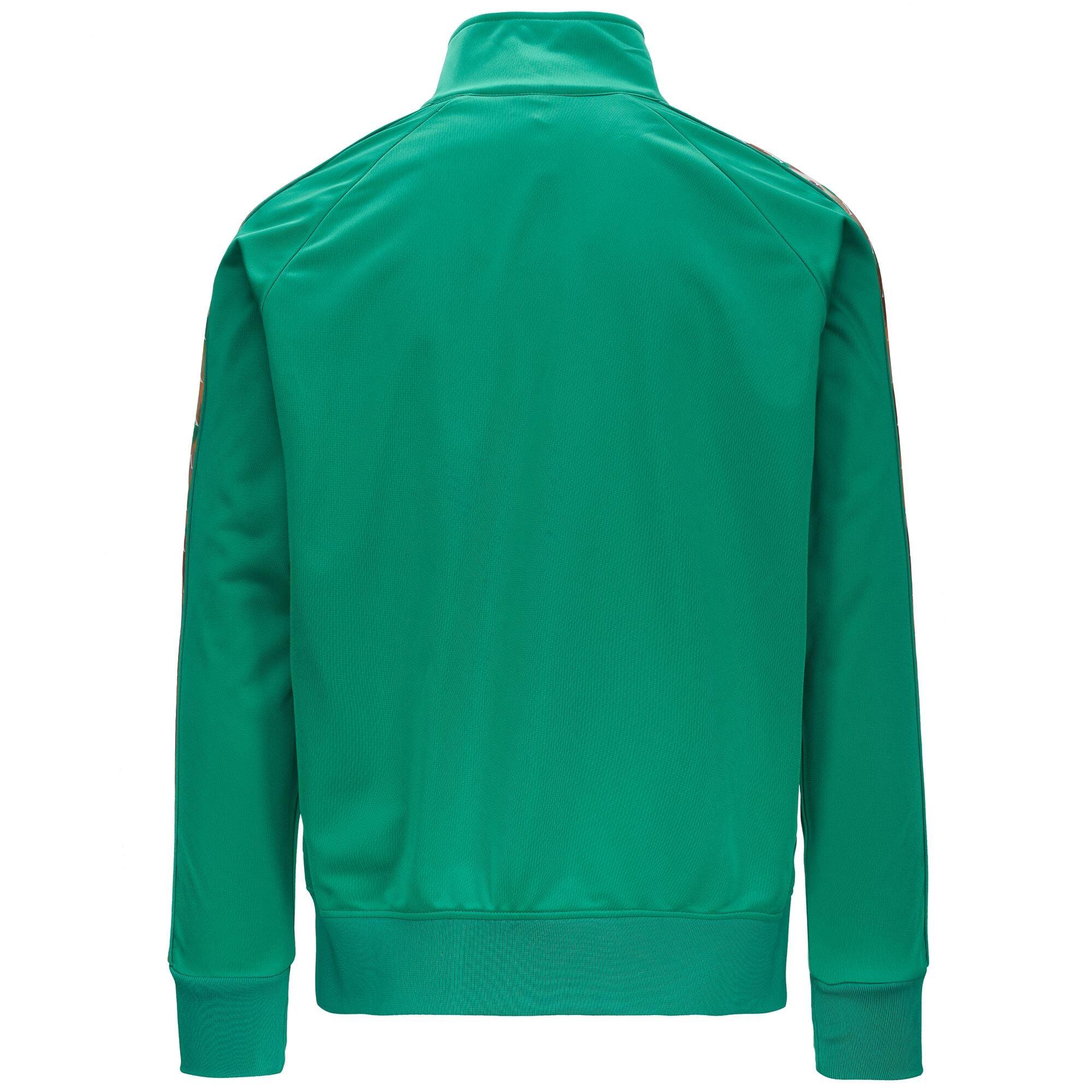 kappa felpa da uomo in poliestere verde da fitness 3/4