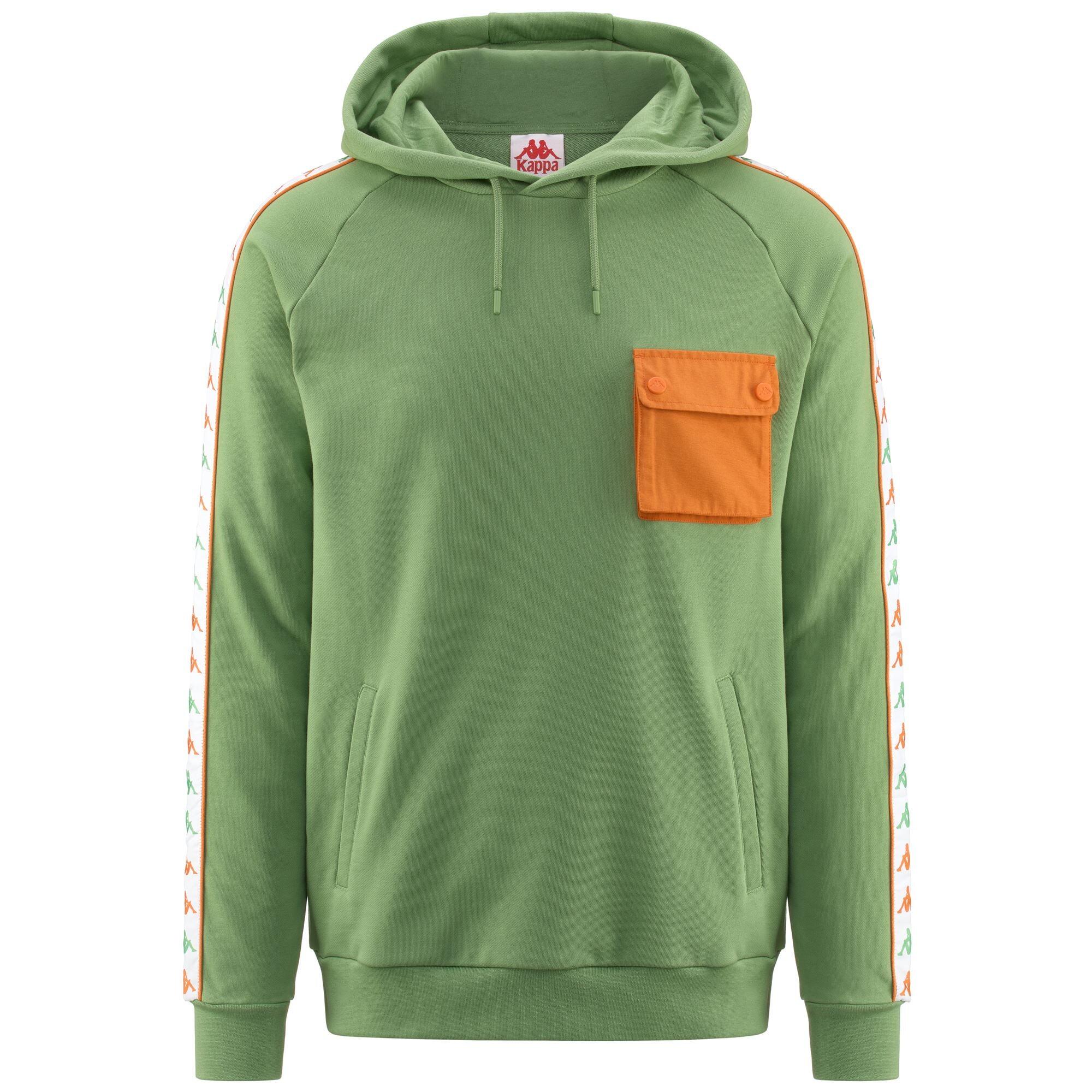 felpa uomo fitness kappa cotone con cappuccio verde |  Kappa