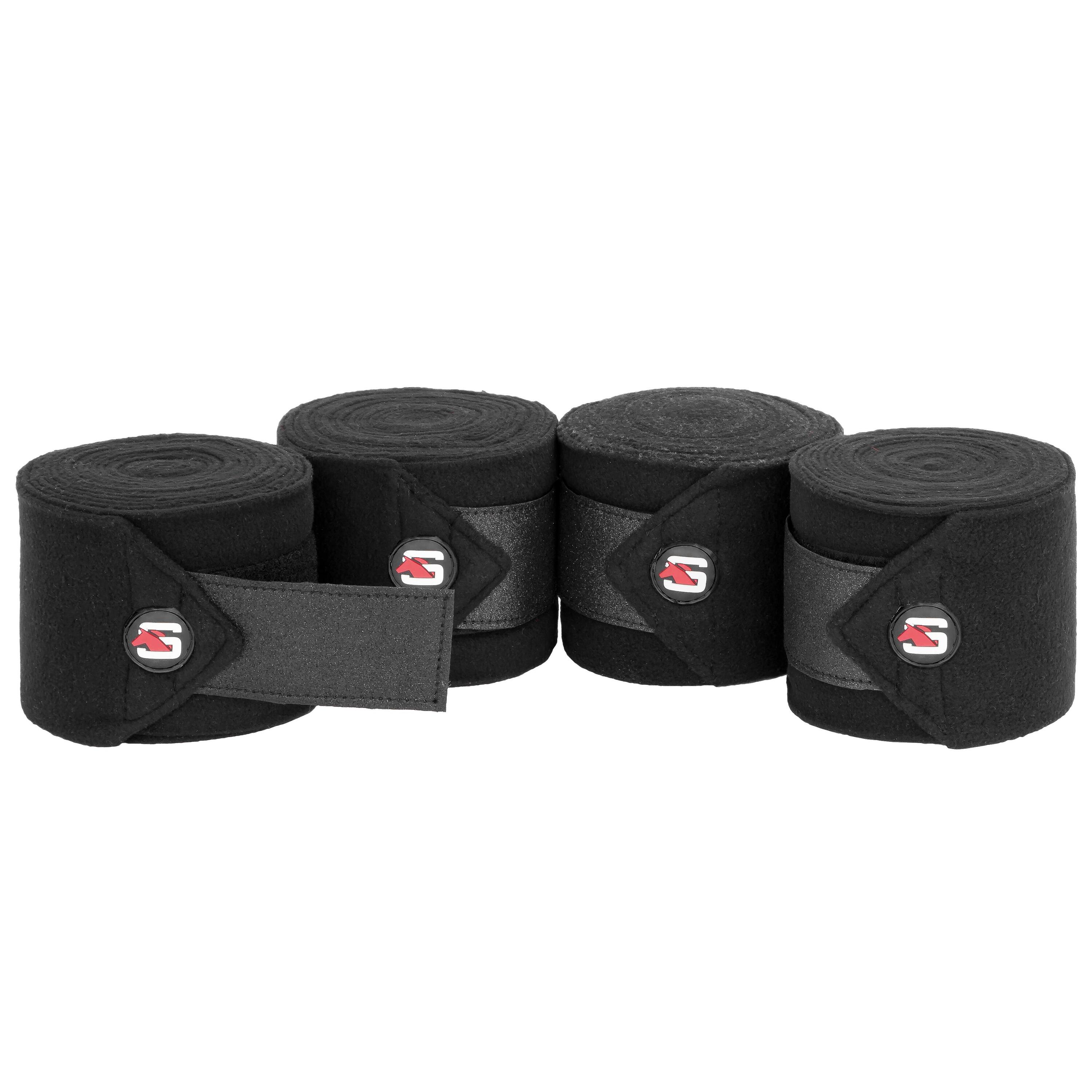 START Fleecebandagen für Pferde START Glitter 4er set schwarz/dunkelblau/rosa