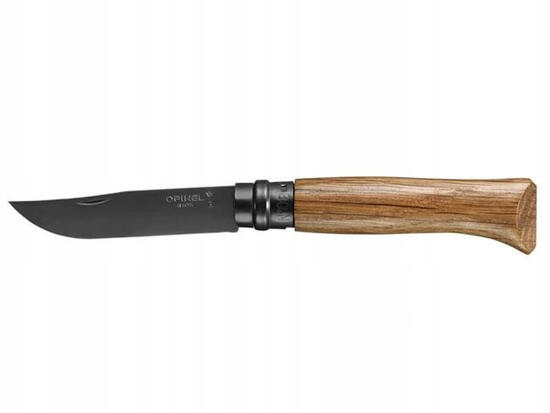 Coltello pieghevole 8 Black Oak Coltello da tasca in legno di quercia Lama nera
