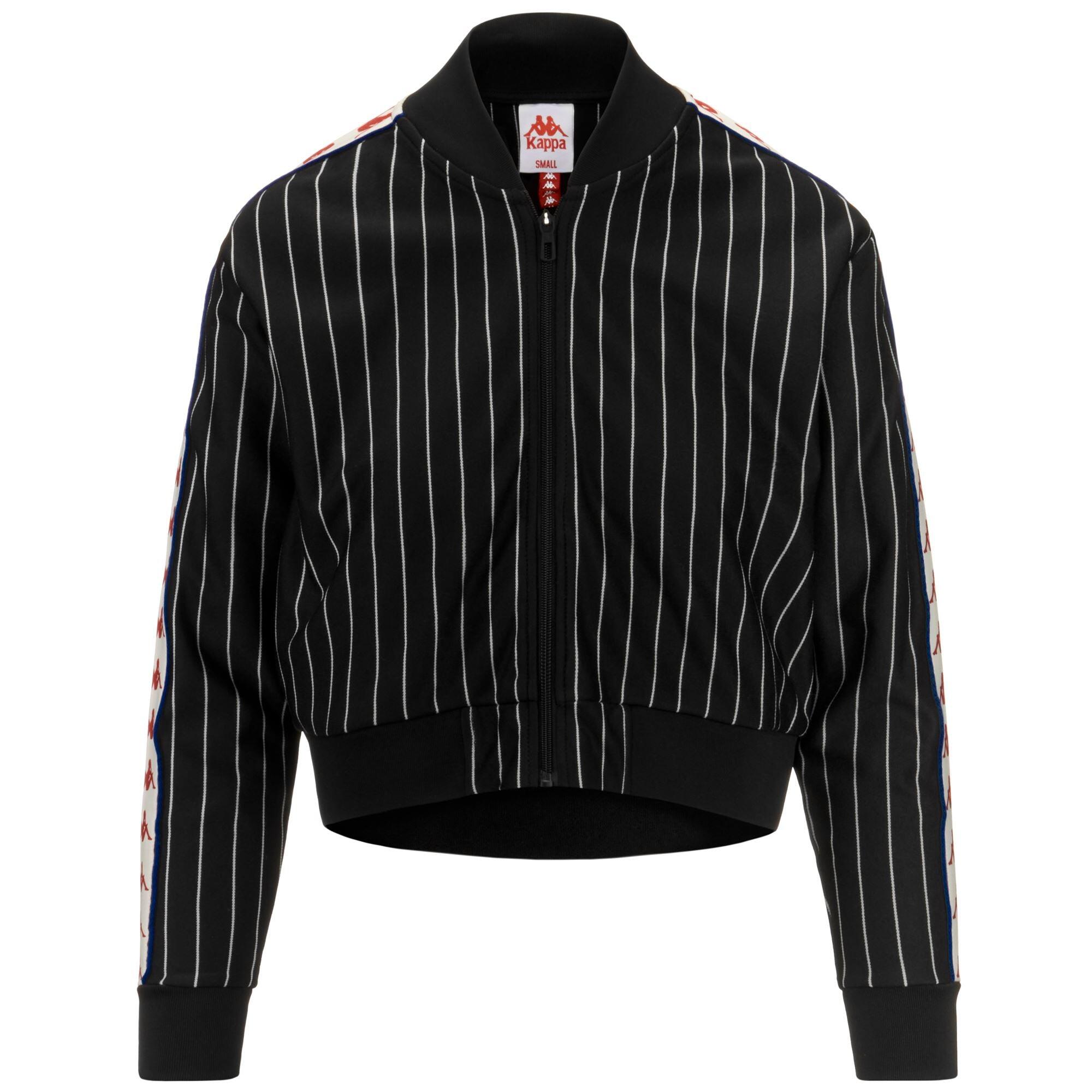 Felpa con zip da donna in poliestere nero da sport street KAPPA